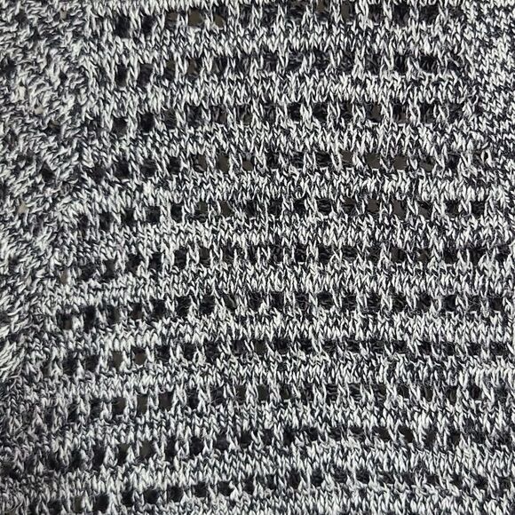 FOSSIL Button Down Oversized Cardigan Sweater Black/White/Gray Open Knit XS - Picture 6 of 9